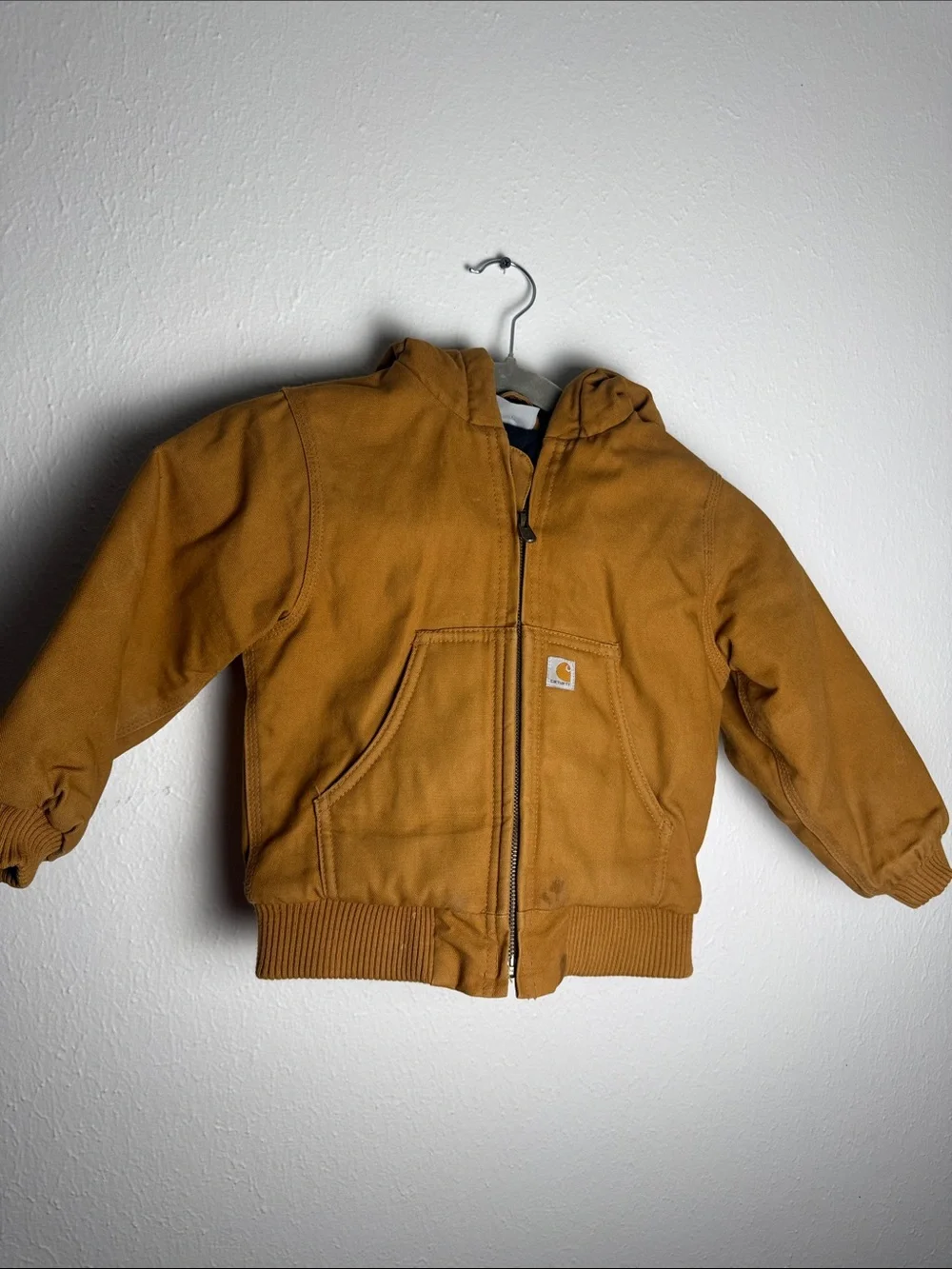 Carhartt Kids Hooded Zip Jacket in Brown Duck